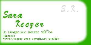 sara keczer business card